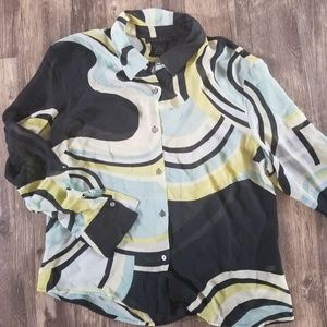 The LIMITED  SILK LONG SLEEVE SEE THROUGH SHIRT